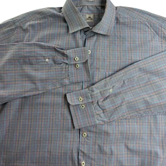 Peter Millar Mens Long Sleeve Button Up Shirt Multicolor Size XL - Picture 4 of 8